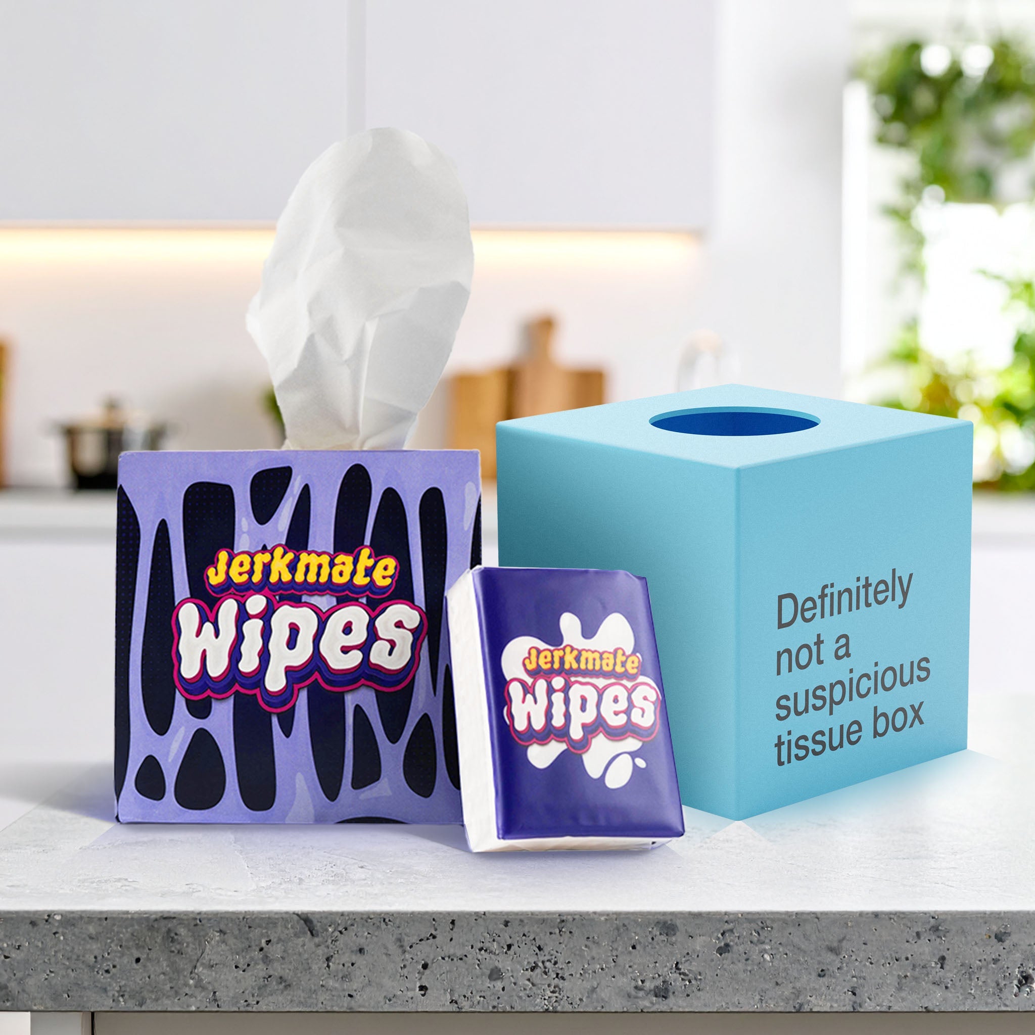 JERKMATE WIPES ARE HERE. AND THEY'RE NOT FOR YOUR NOSE.